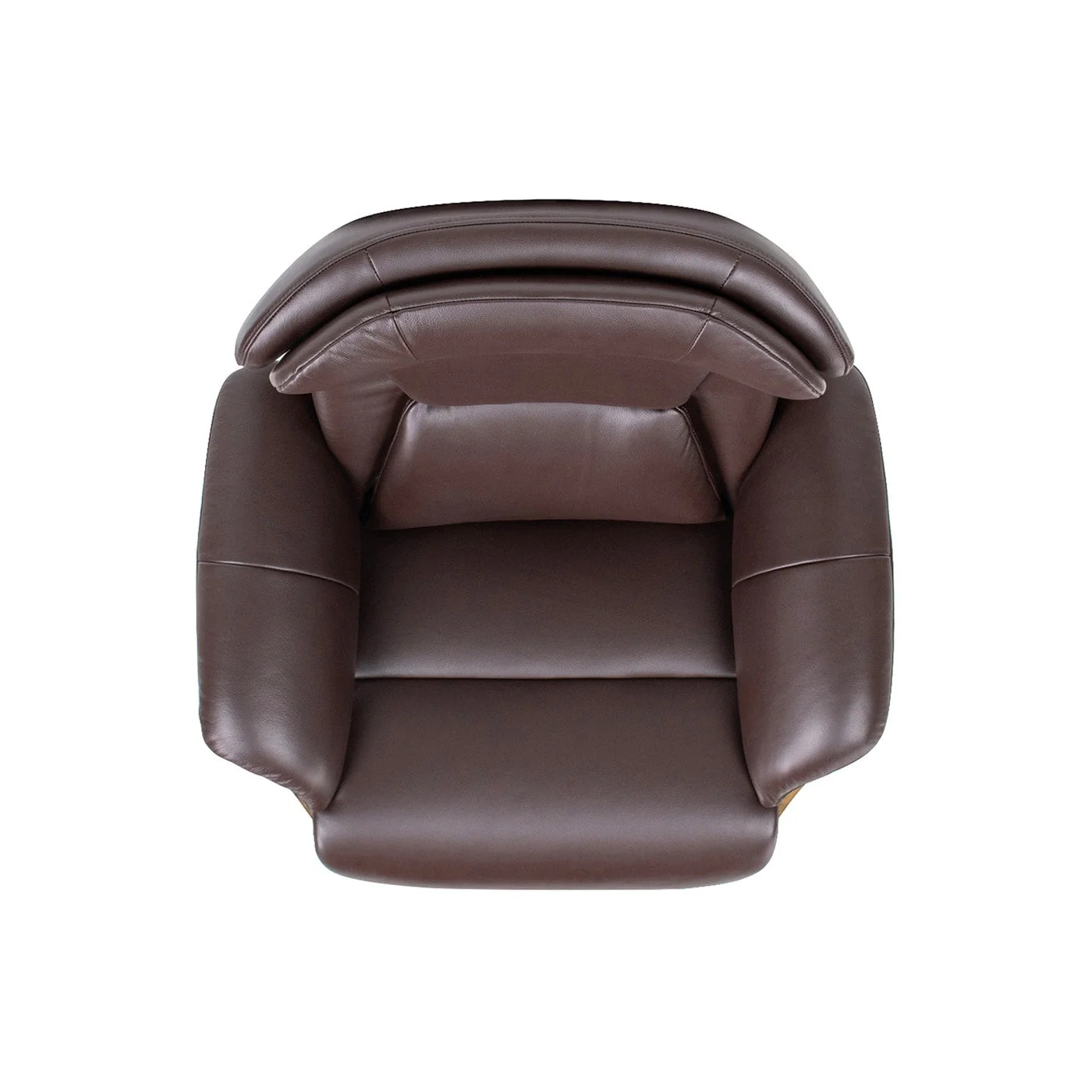 Jovan 31.5 Curved Wood Genuine Leather Recliner Lounge Chair