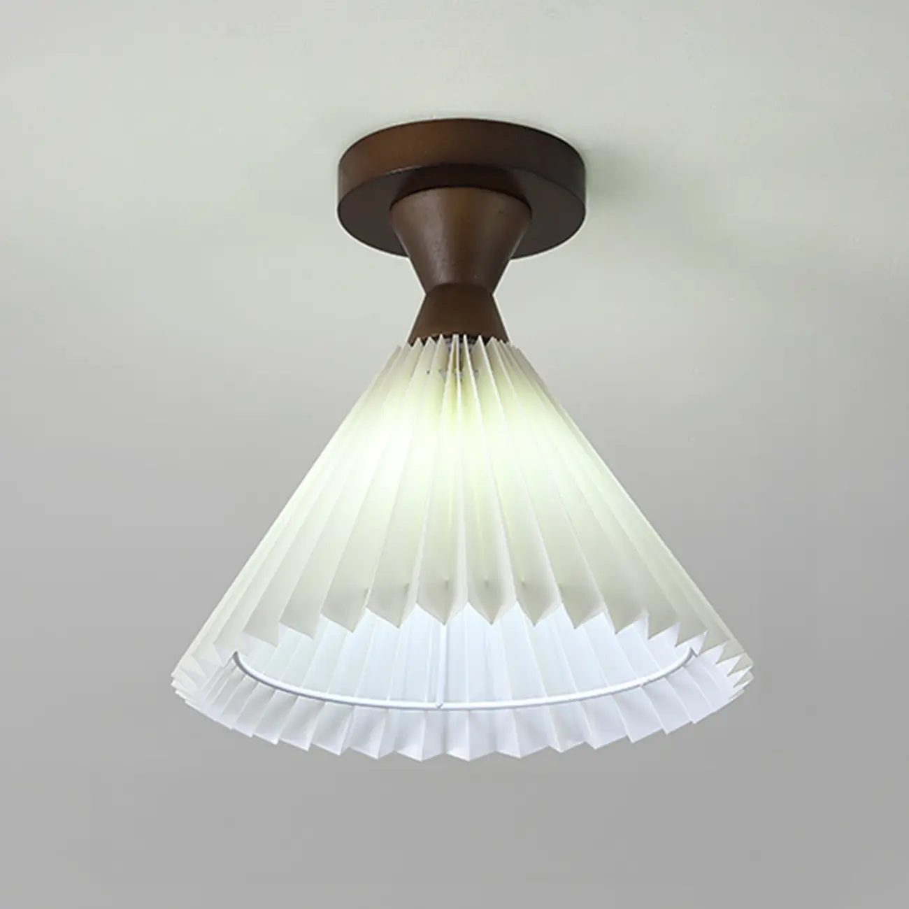 Pleated Fabric LED Semi Flush Ceiling Light for Living Room