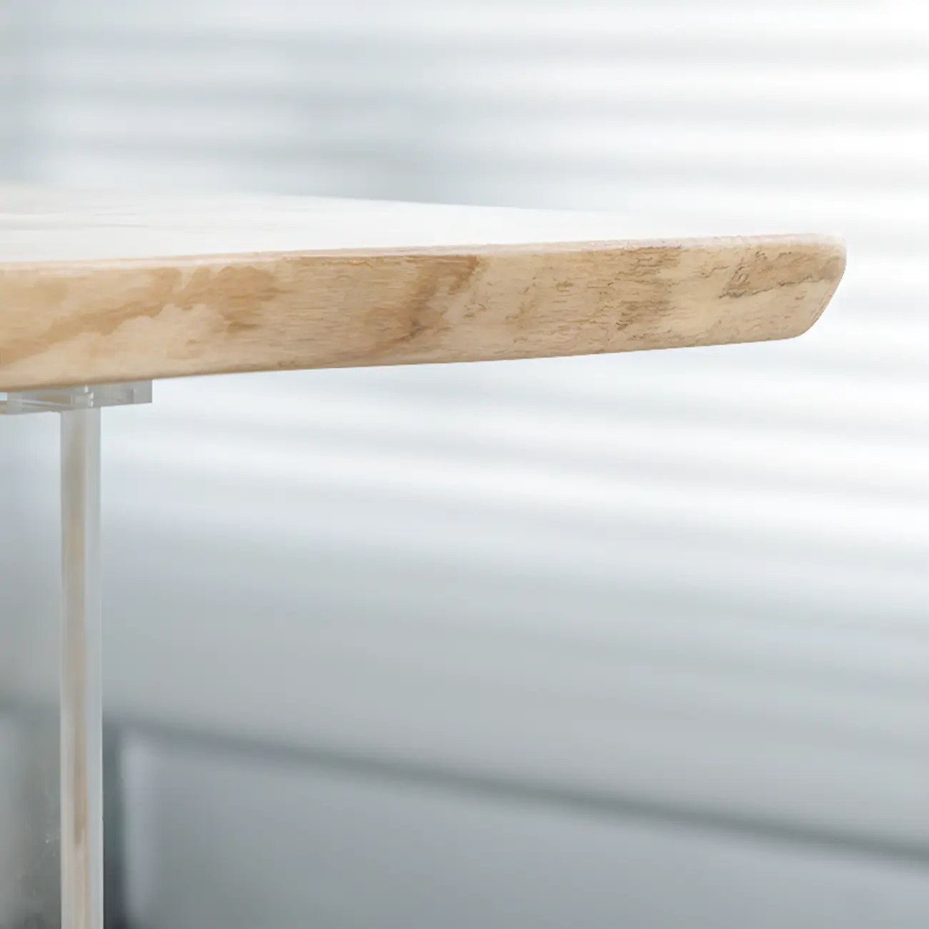 Scandinavian Clear Plastic Base Bar Tables with Wooden Top