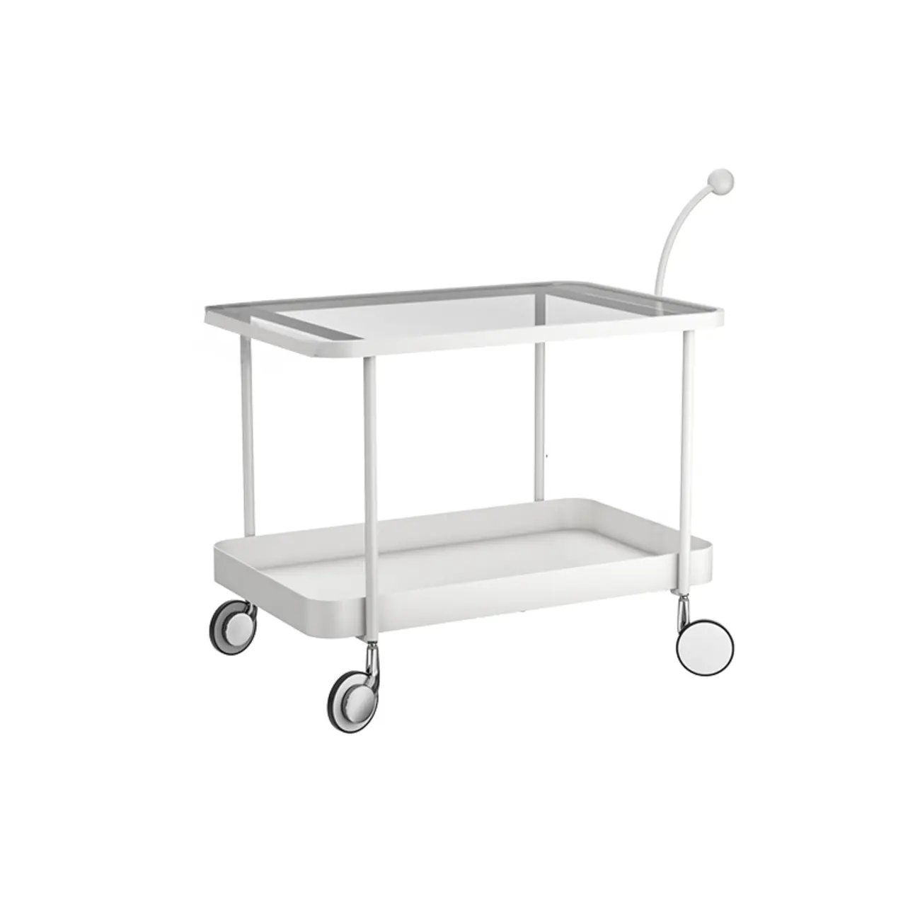 Rectangular Tall Rotating Modern Glass Metal Side Table