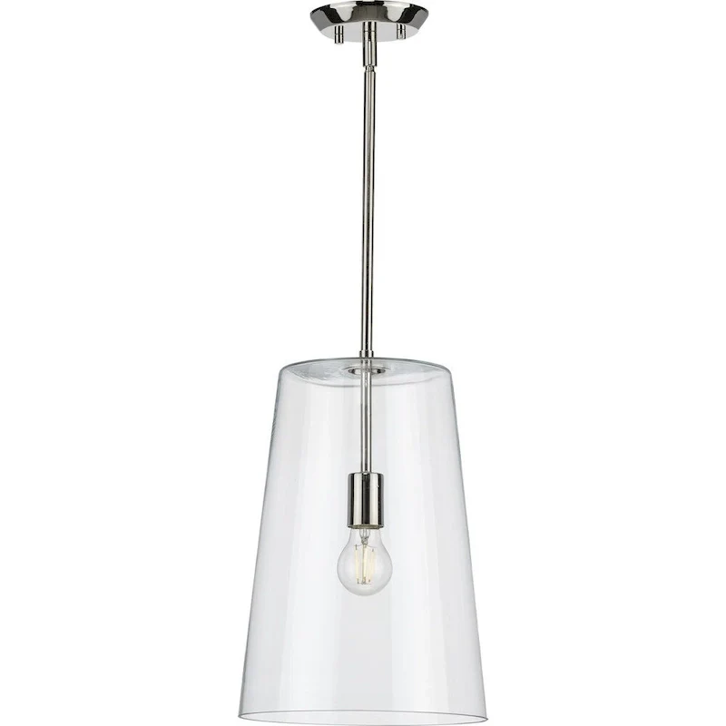 Clarion Collection Polished Nickel One-Light Medium Pendant - 17.700  x 13.300  x 13.300