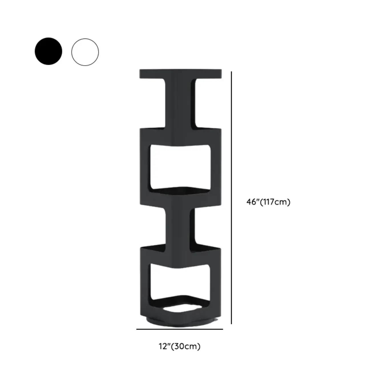 Chic Rotatable 4-Tier Vertical Metal Open Back Bookcase