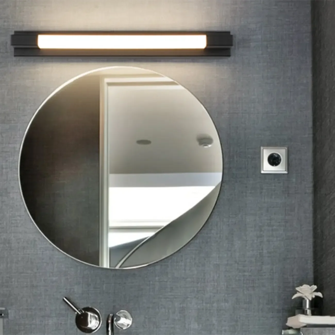 Modern Black LED Dimmable Vanity Light with Acrylic Shade