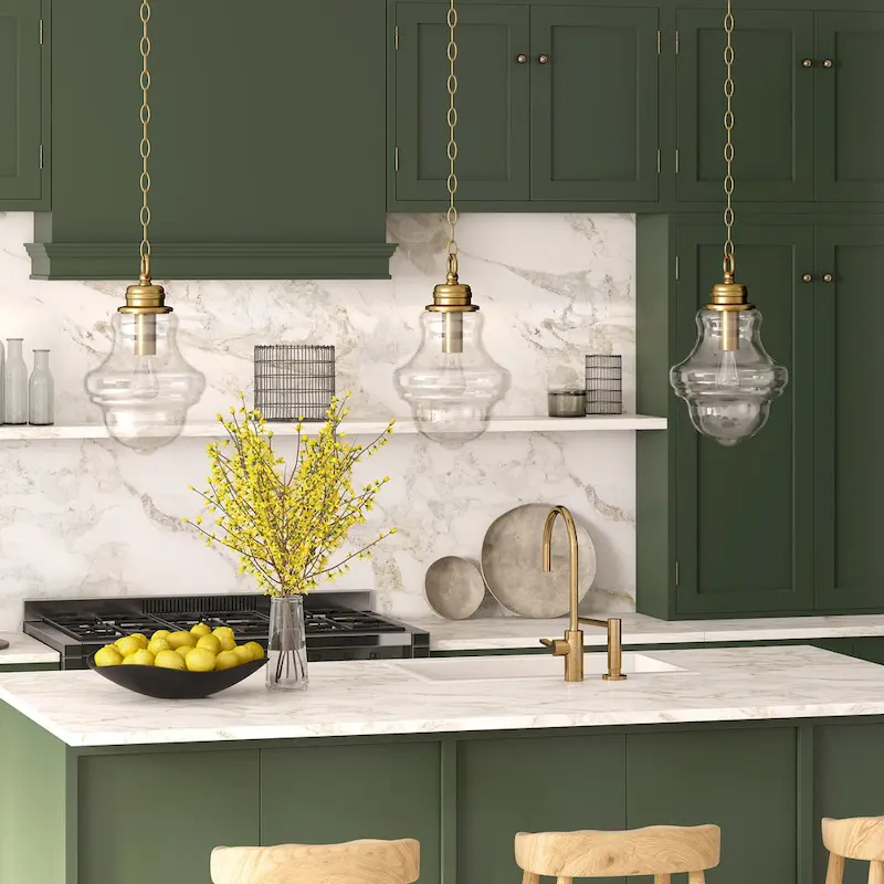 Annie Brass and Clear Glass Pendant - Brass/Clear