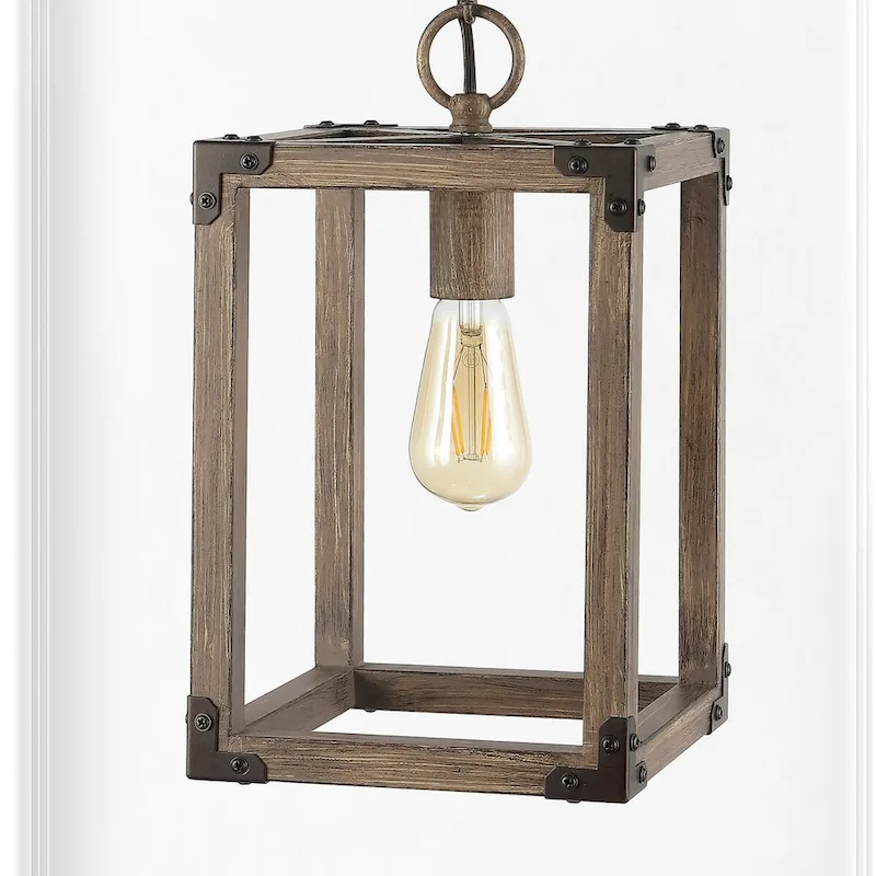 Turing 8.13  Adjustable Iron Rustic Farmhouse LED Pendant, Brown by JONATHAN Y