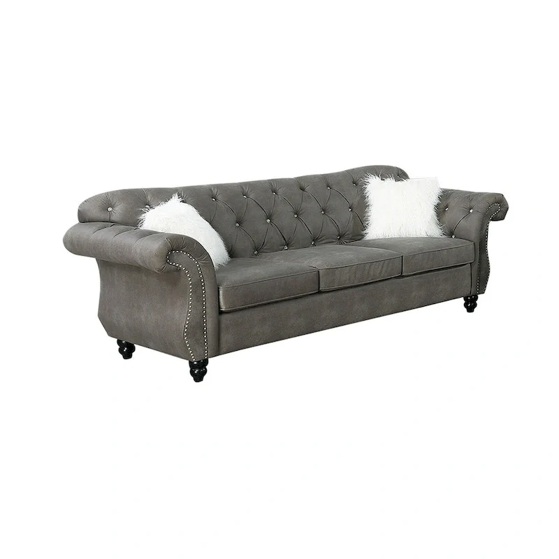 Living Room Sofa with Button Tufted Back