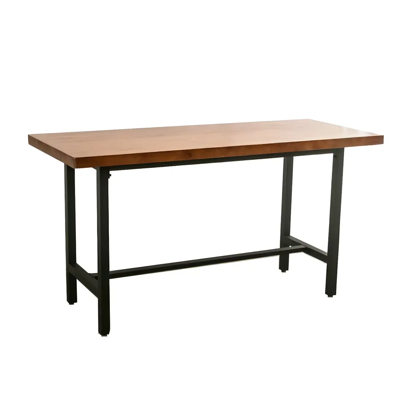 Pine Wood Industrial Trestle Base Bar Table
