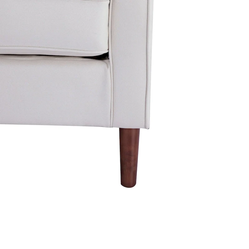 Sedona Modern Loveseat Sofa, Faux Linen / Vegan Leather Couch - N/A