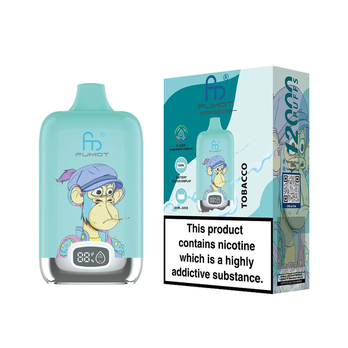 Fumot Digital Box 12000 Tobacco – Einweg-Vape mit Einzelverpackung