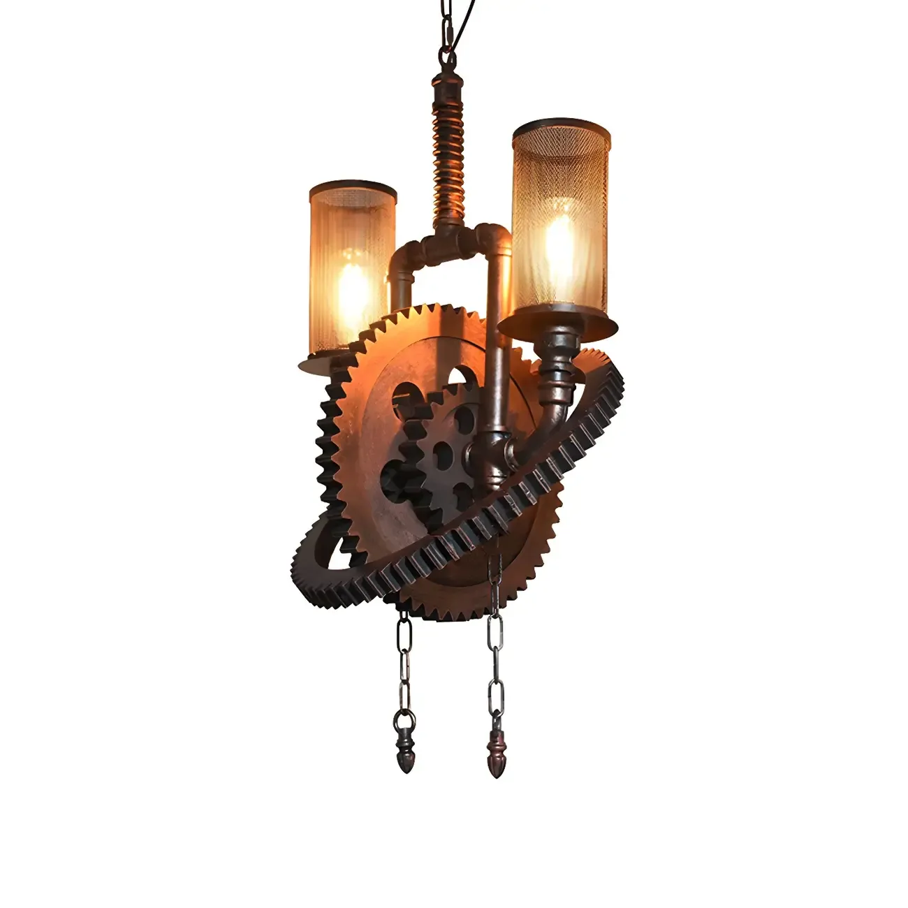 Black Metal Gear Industrial Steampunk Chandelier