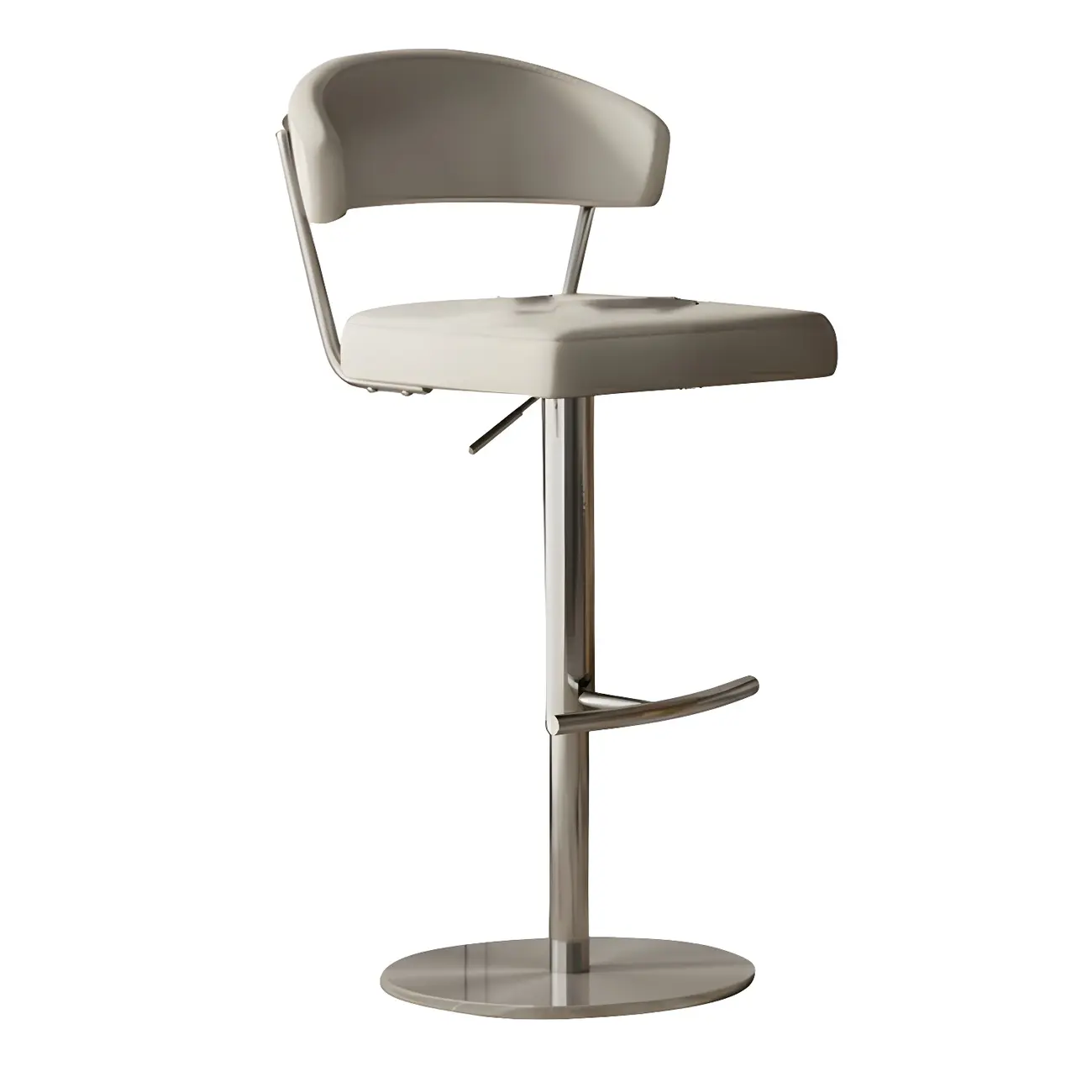 Modern Upholstered Leather Swivel Bar Stools with Adjustable Height