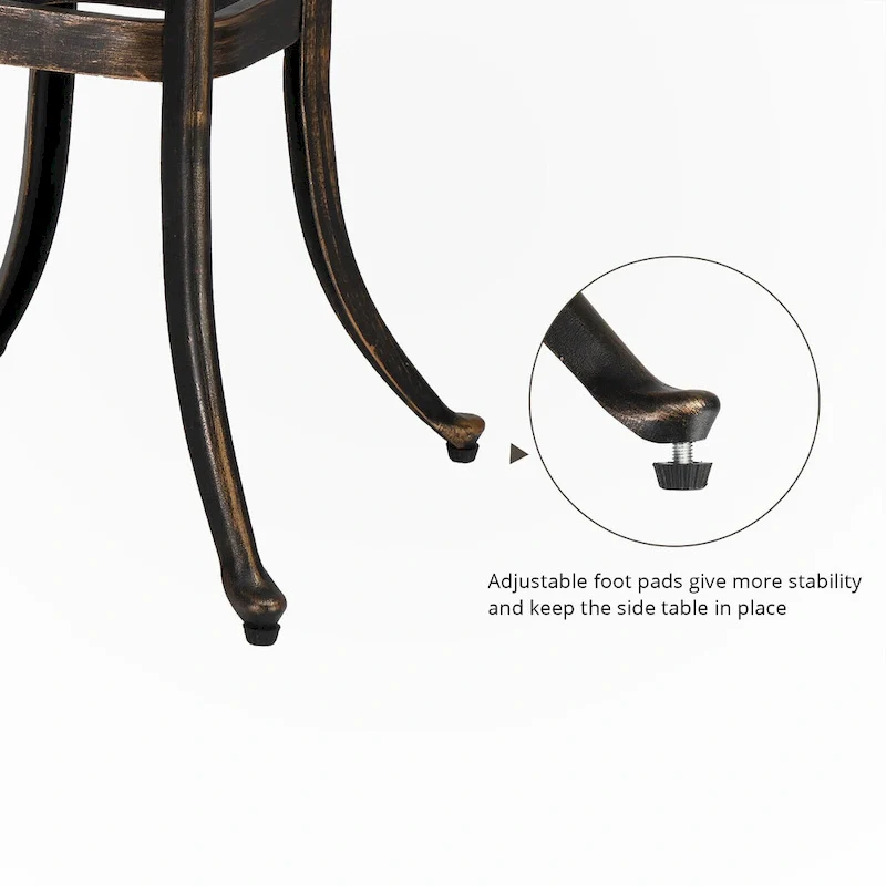 Square Garden Cast Aluminum Table