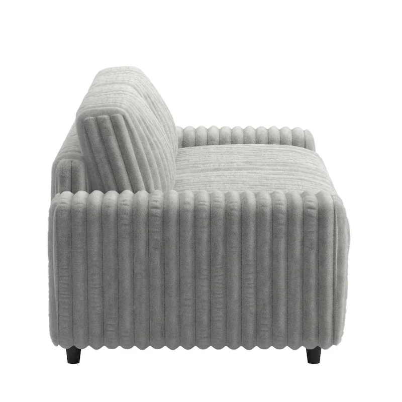 Veyron Furry Channel Fabric Down-filled Loveseat by iNSPIRE Q Modern
