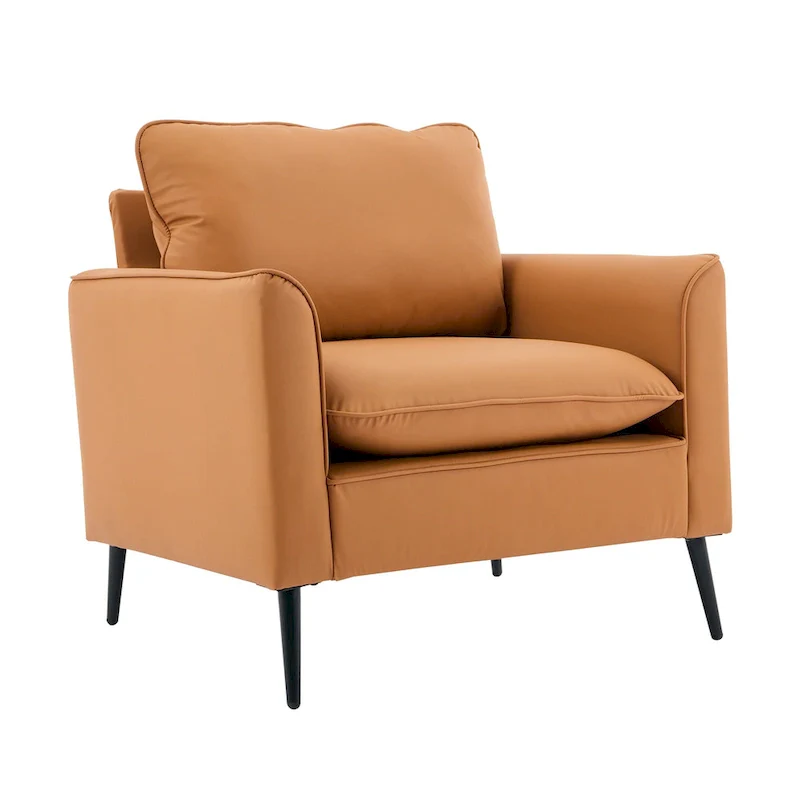 Cat paw leather upholstered sofa 1PC Cream White