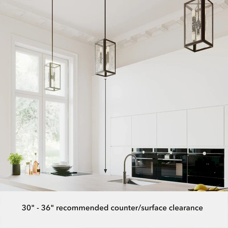 Hunter Felippe 6-Light Pendant w/Clear Seeded Glass, Modern Farmhouse, Industrial - Island, Dining, Entry, Bedroom, Hallway