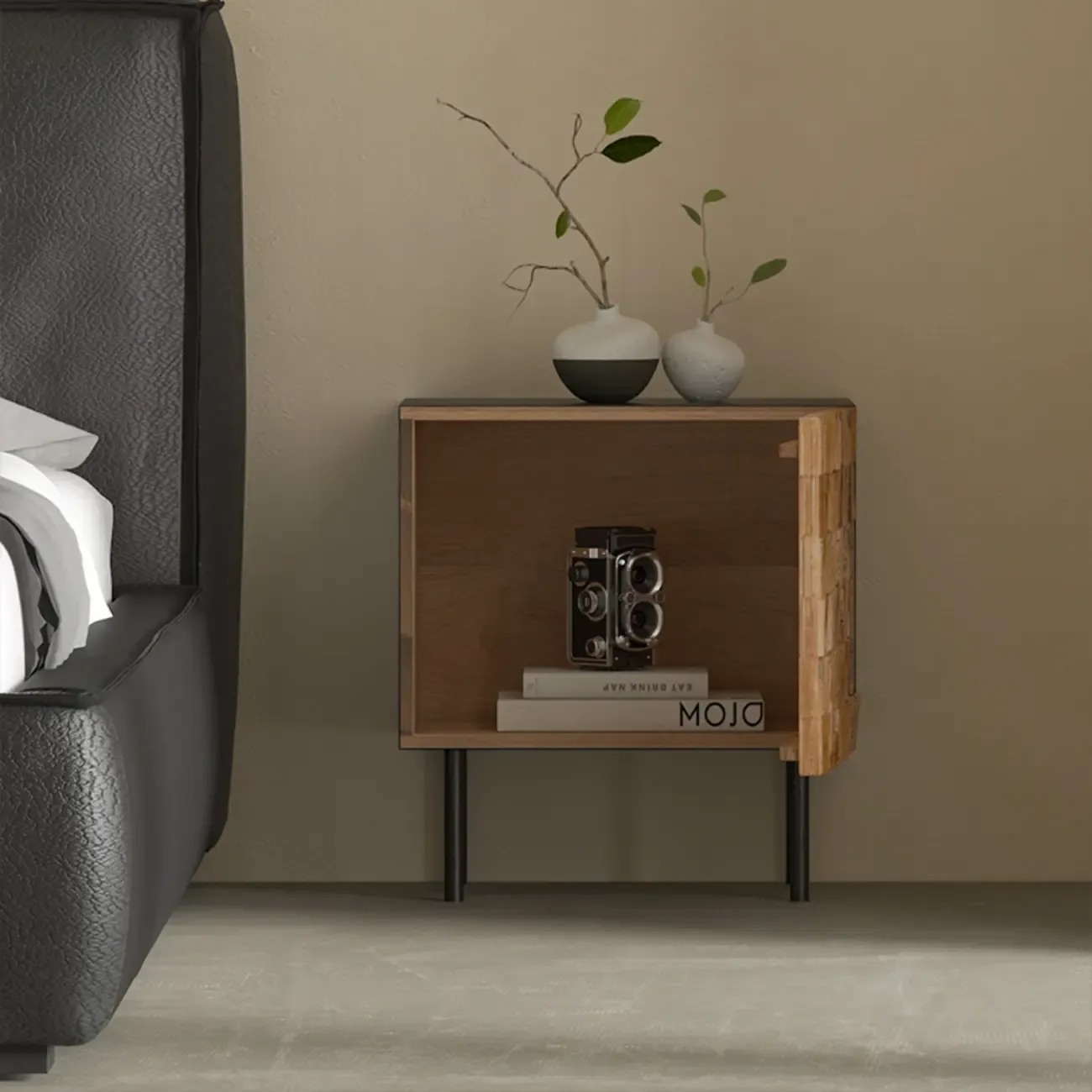 Mid-century Modern Wood Nightstand