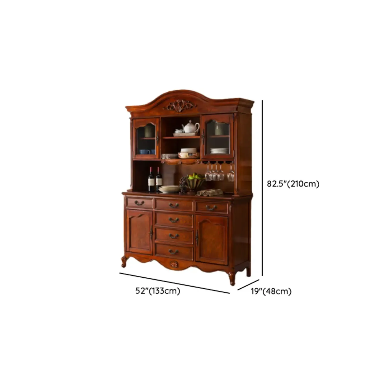 Modern Brown Wood Buffet with Adjustable Shelves