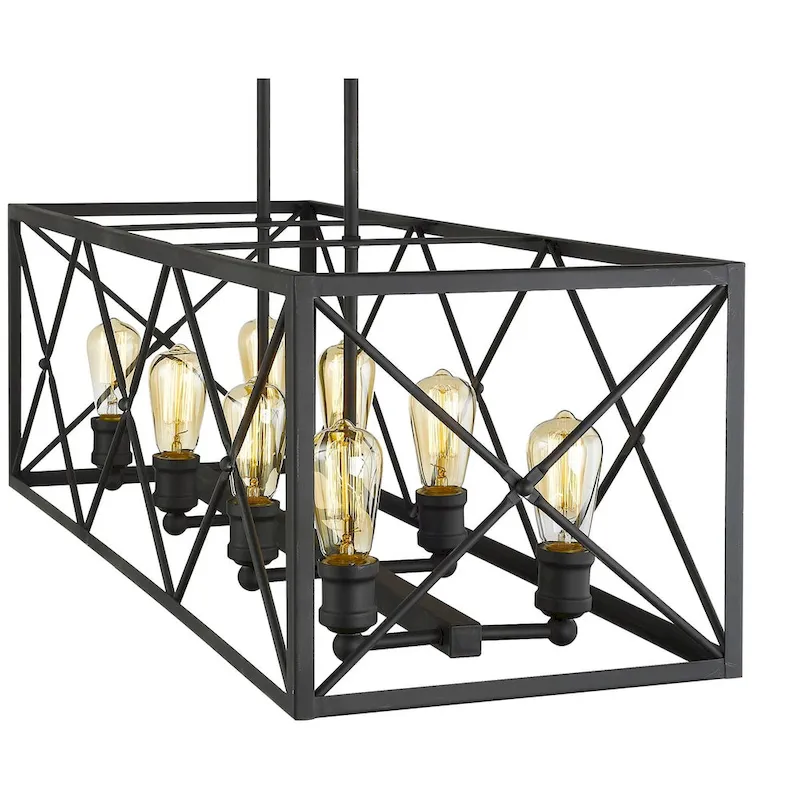 Brooklyn 8-light Matte Black Island Pendant