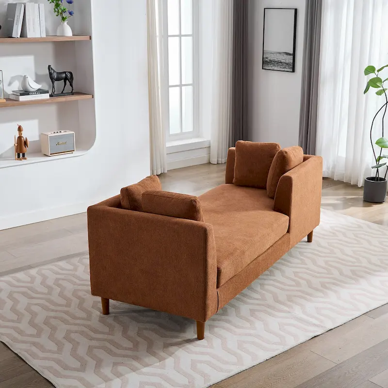 Wide Modern Double-Sided Upholstered Chaise Lounge