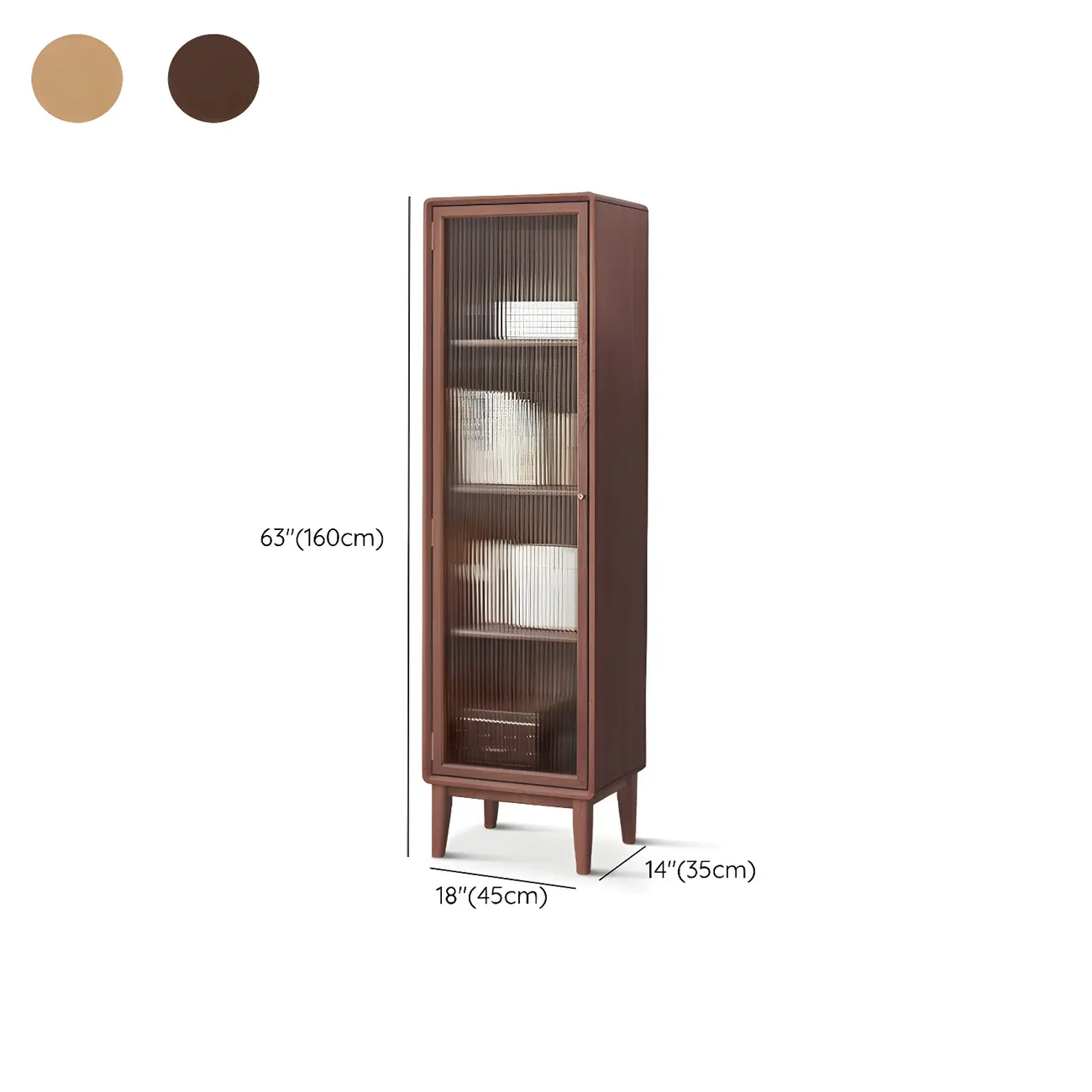 Natural Wood Standard Display Cabinet with Adjustable Shelves