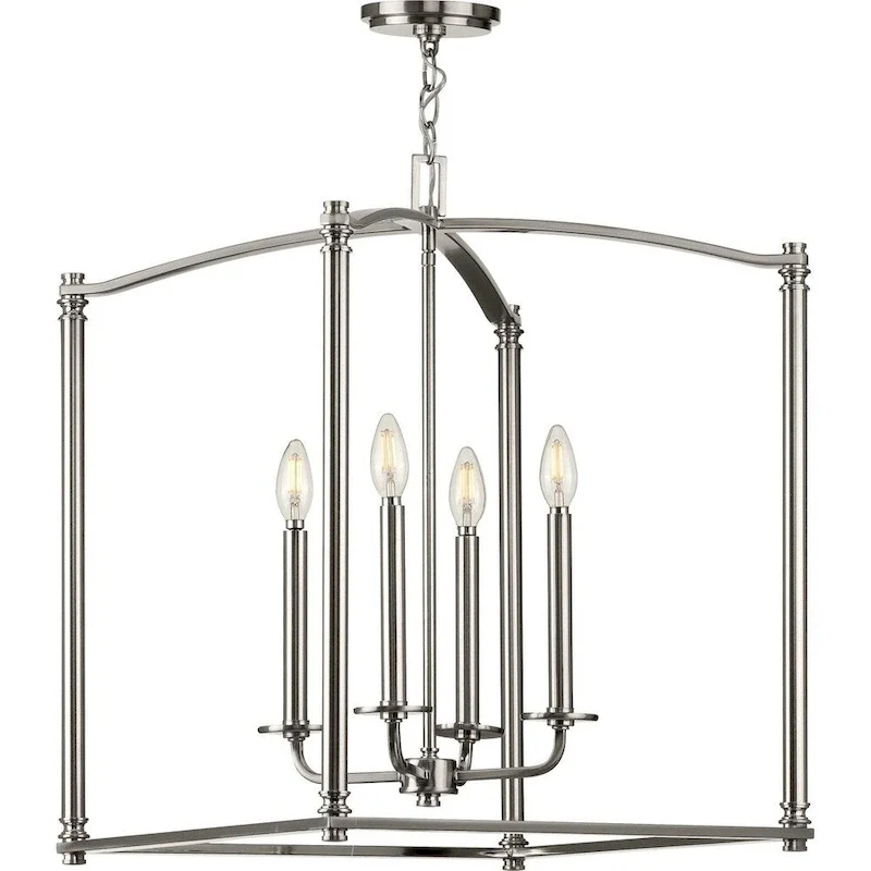 Winslett Collection Brushed Nickel Four-Light Foyer - 11.800  x 22.850  x 12.600