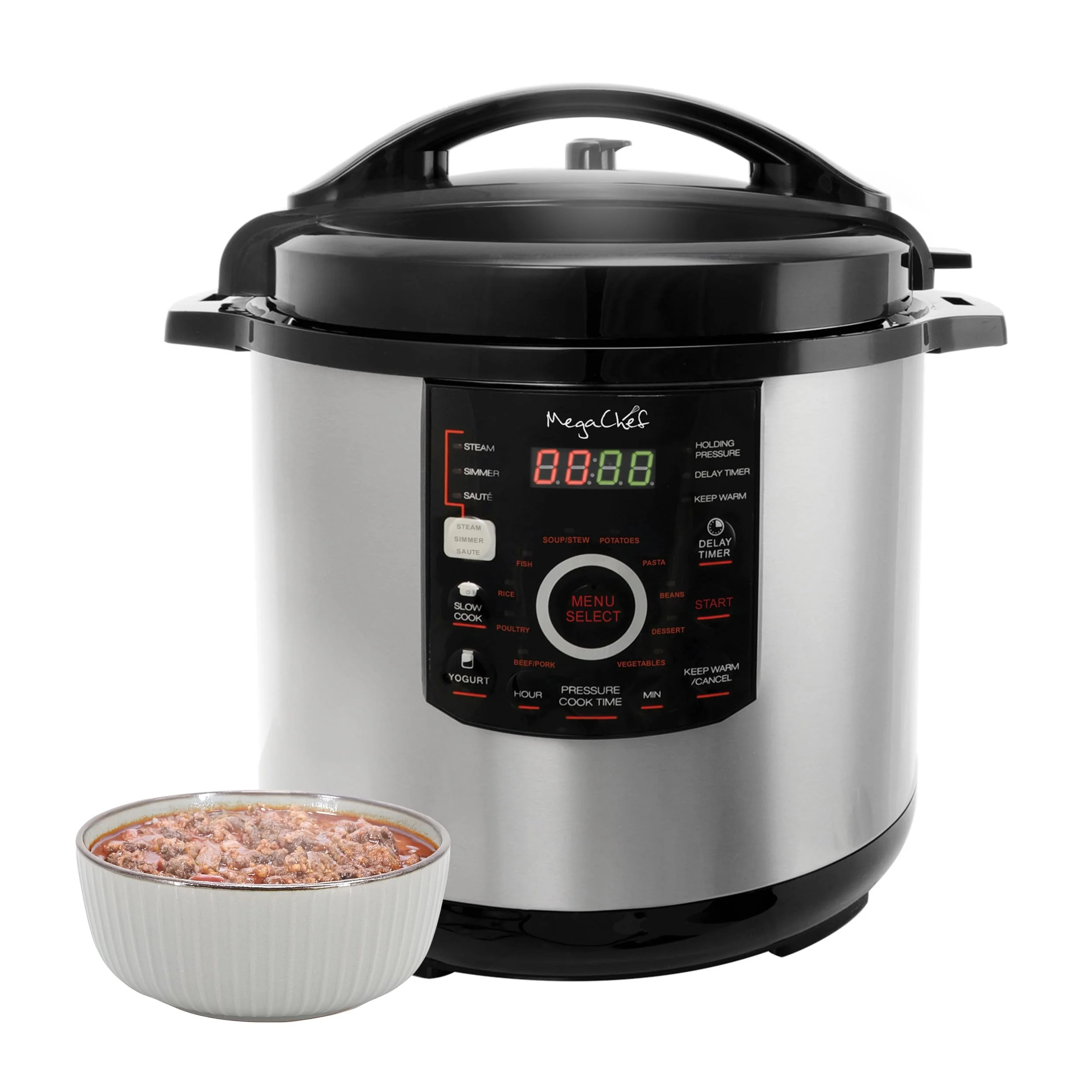 Megachef 12-quart Steel Digital 15-preset Pressure Cooker