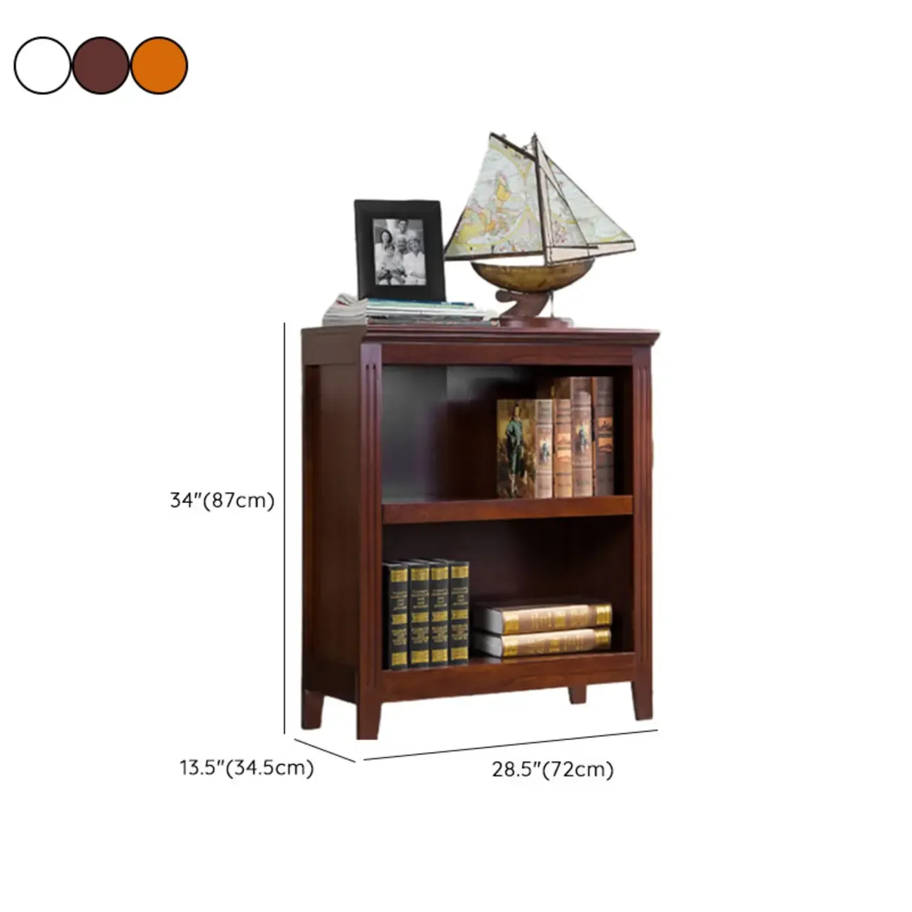 Classic Birch Wood 5-Tier Vertical Barrister Bookcase