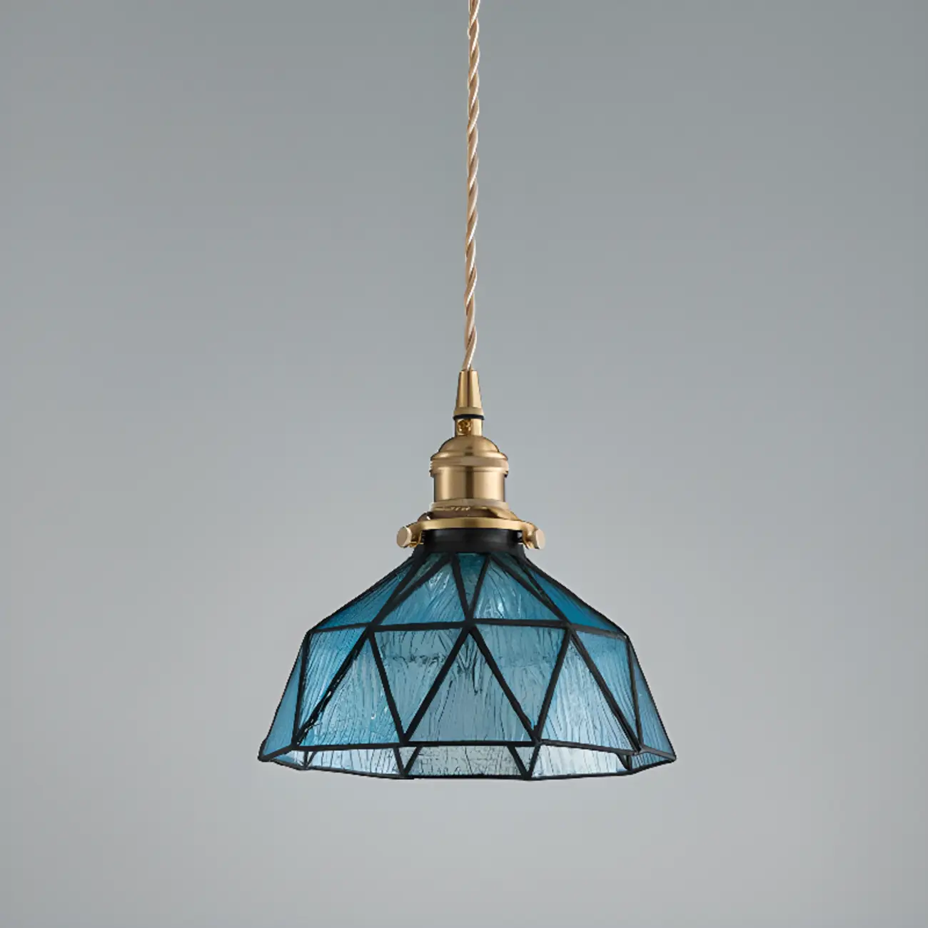 Modern Height Adjustable Blue Glass Kitchen Pendant Lighting