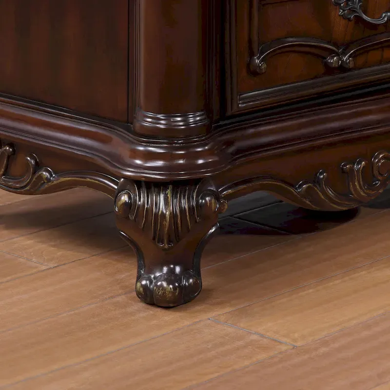 Furniture of America Eugene Traditional 3-Piece Dark Cherry Wood Panel Bedroom Set