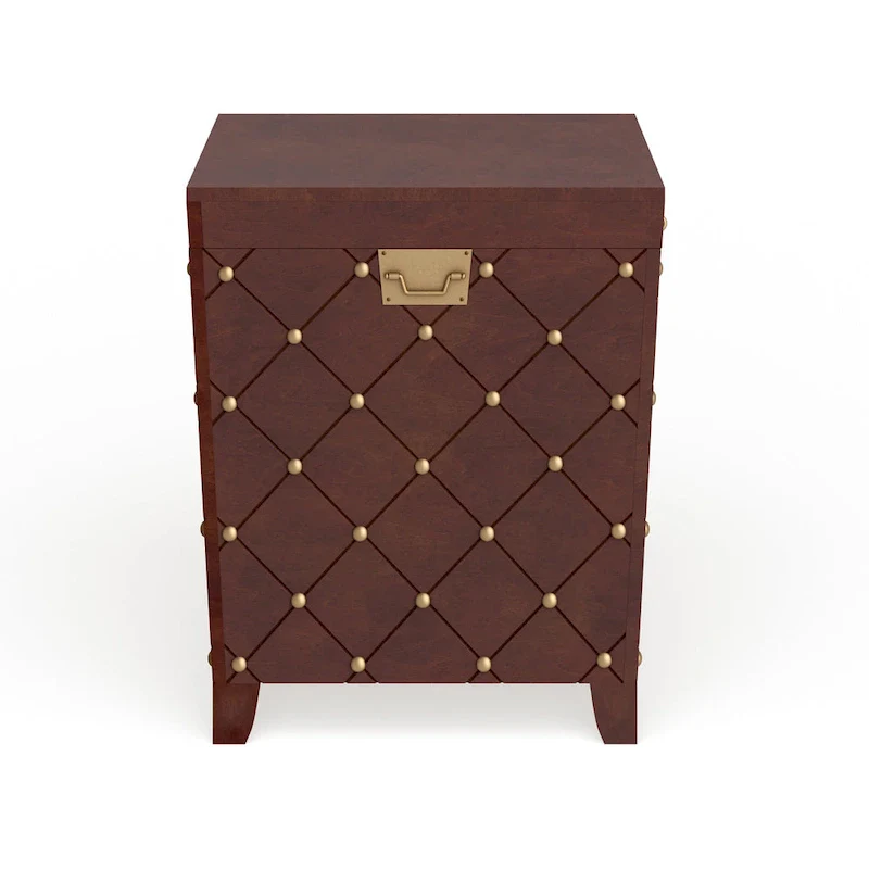 SEI Furniture Liatris Nailhead Espresso End Table Trunk