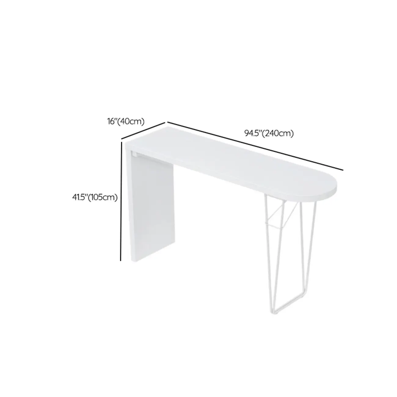 Stylish Pure White Wooden Metal Double Pedestal Bar Tables