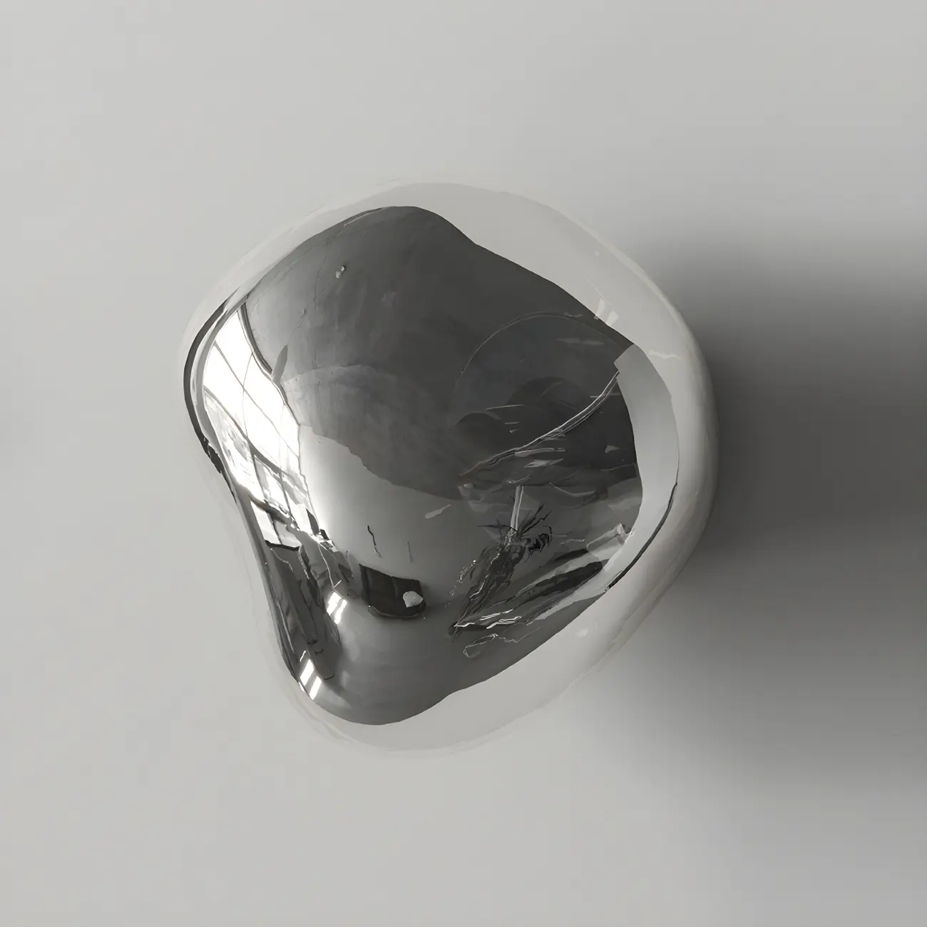 Art Deco Mirrored Glass Rock Shape LED Wall Sconce