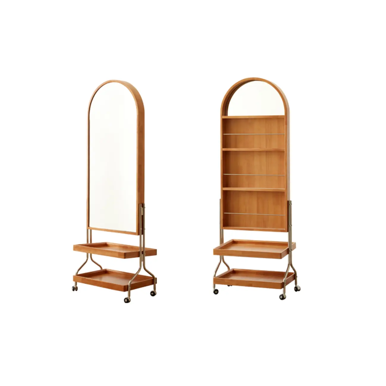 Modern Oak Wood Vertical Closed Back Bookcase