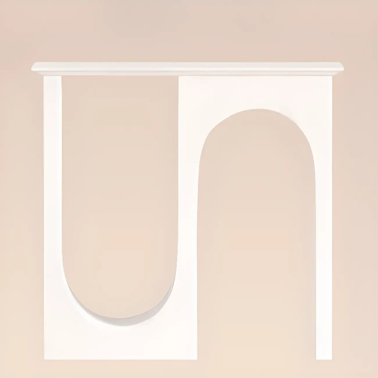 Modern Narrow Wooden Console Table with Arched Base