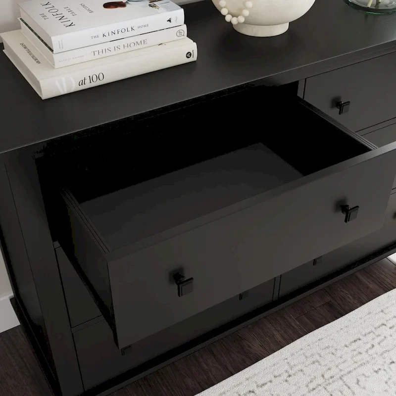 Oak Park Black Wood Queen Bed, Nightstand and Dresser by Homestyles