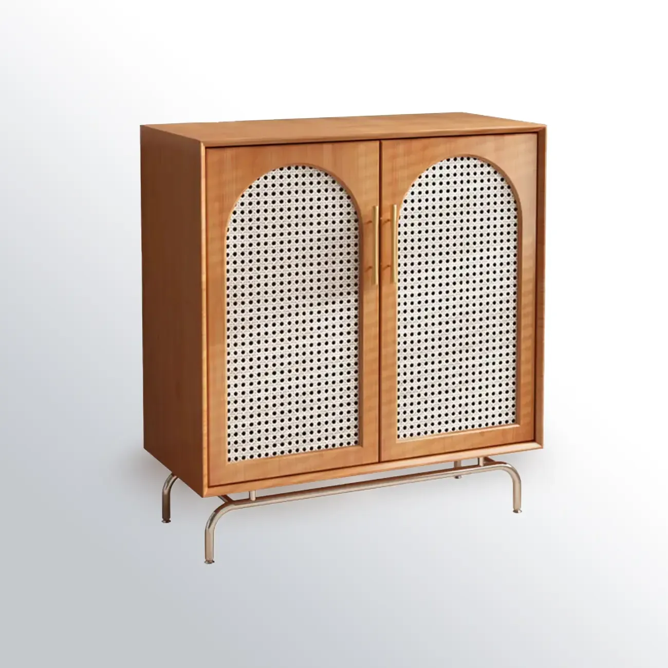 Tropical Pine Wood Accent Cabinet in Rectangular Shape