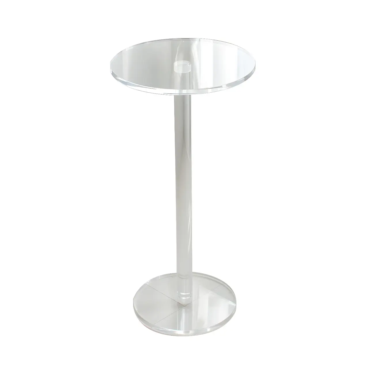 Modern Clear Acrylic Round Pedestal Bar Tables