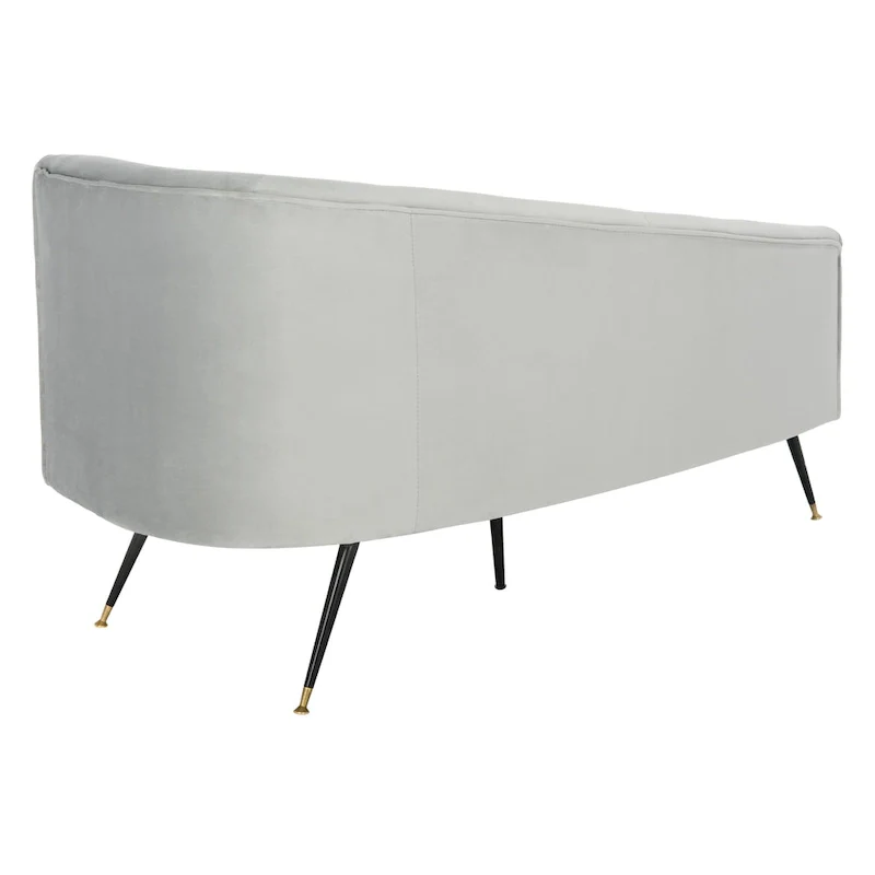 SAFAVIEH Helgrit Black/Gold Velvet Retro Glam Settee - 57.5 W x 27 D x 28 H - 58Wx27Dx28H