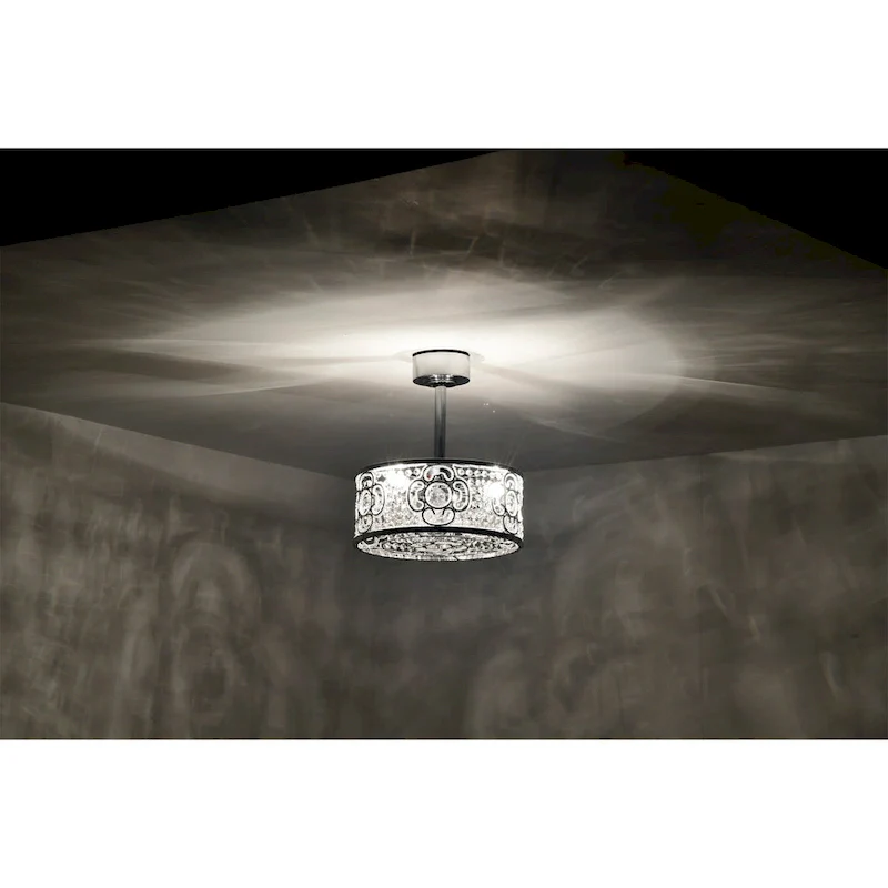 Ralph 15 Inch Chrome Polish Crystal Fandelier - N/A