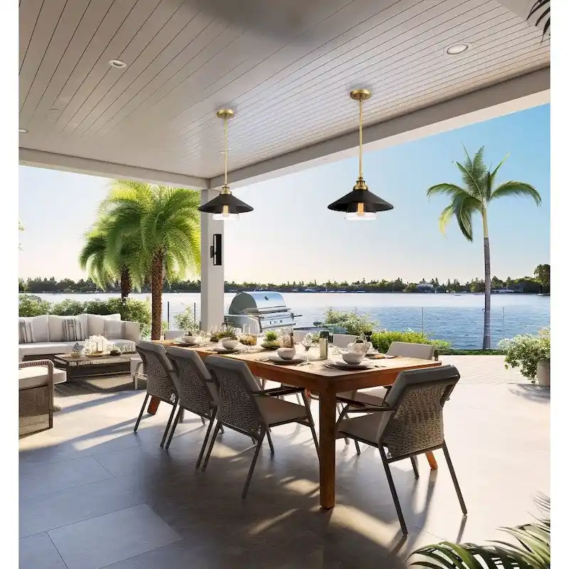 Minka Lavery Segan Coal And Soft Brass Pendant Light