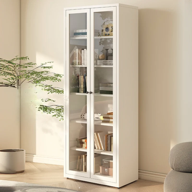 Tall 6-Layer Display Cabinet with Glass Doors