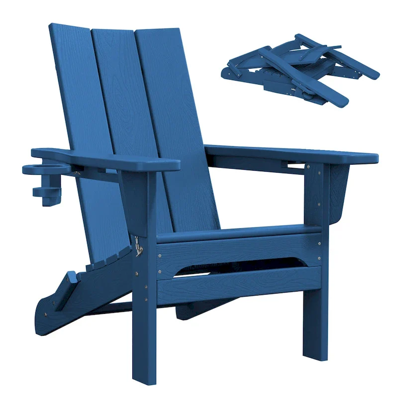 HDPE Modern All weather Adirondack Chairs with Cup-holders