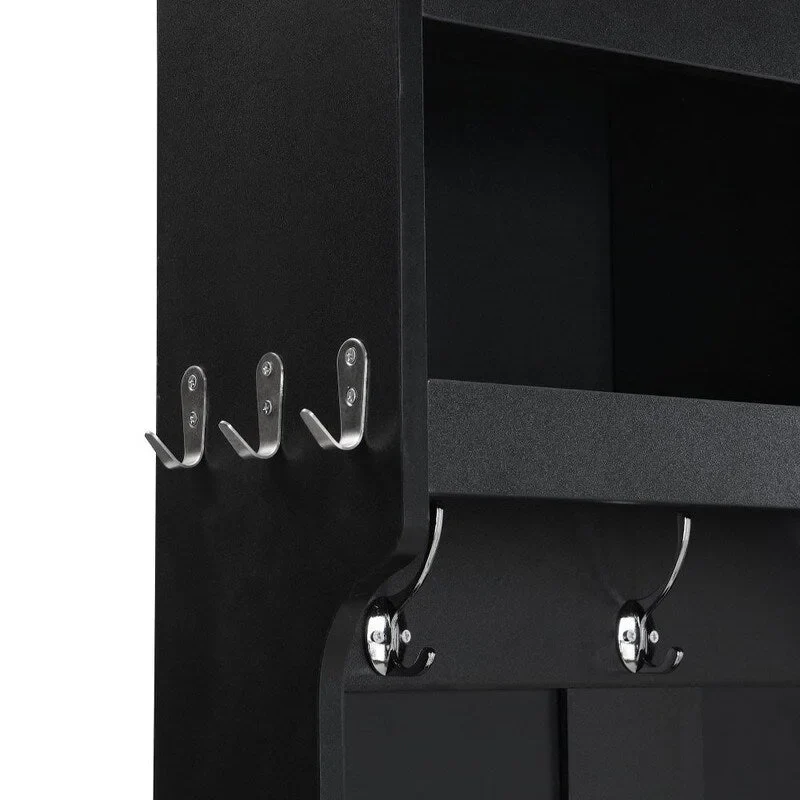 4-IN-1 Multi-functional Hall Tree Entryway Bench with Coat Rack and Shoe Cubbies