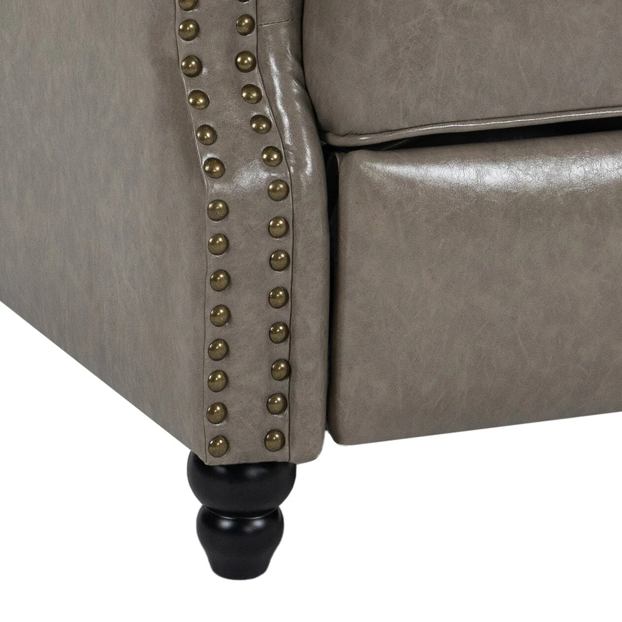 Manual Pushback Recliner Chairs with Nailhead Trim