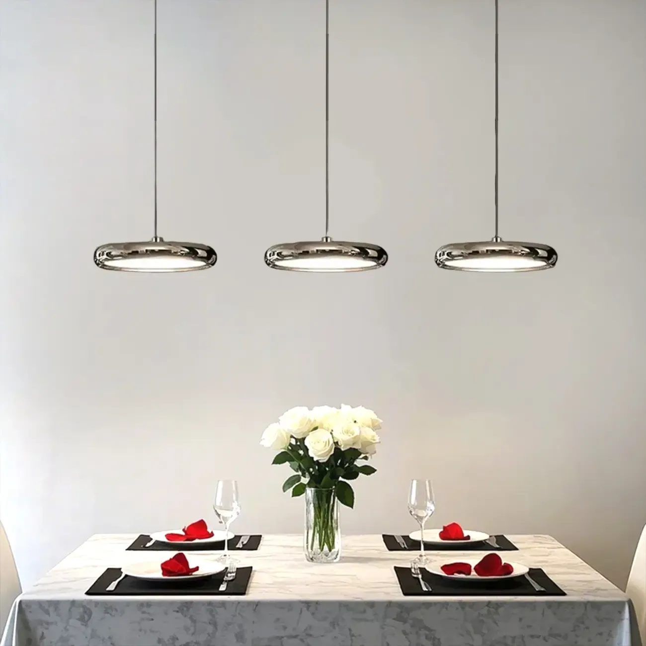 3 Light Metal Round Shape Modern Island Pendant Light