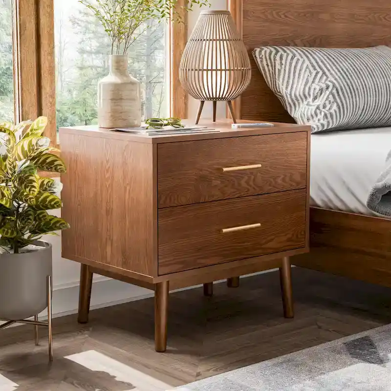 Furniture of America Beau Midcentury 6-Piece Walnut Queen Bedroom Set