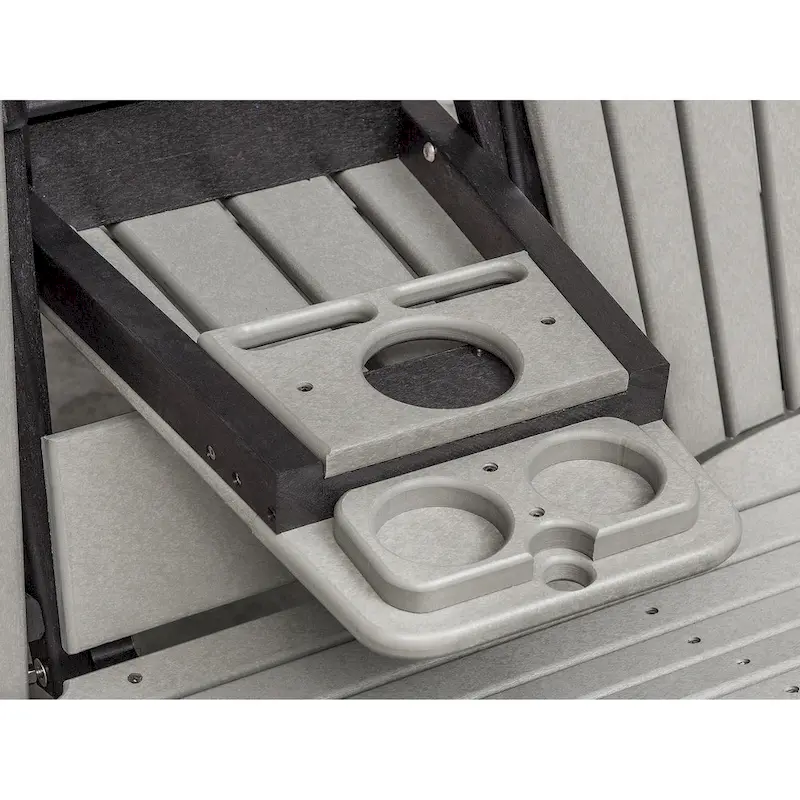 American Furniture Classics Two Seat Fan Back Glider with Drop Down Table/Cup Holder - N/A