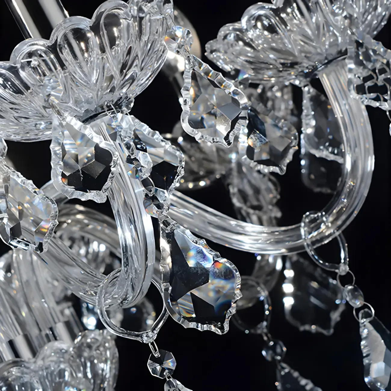 Mid-Century Modern Crystal Candelabra Chandelier