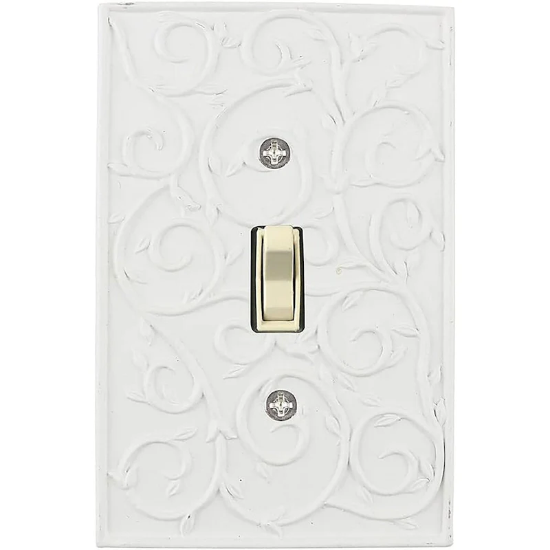 Meriville French Scroll 1 Toggle Wallplate, Single Switch Electrical Cover Plate