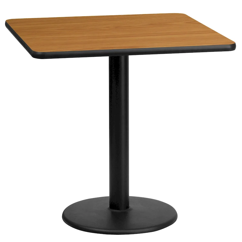 24 Square Laminate Table Top with 18 Round Table Height Base